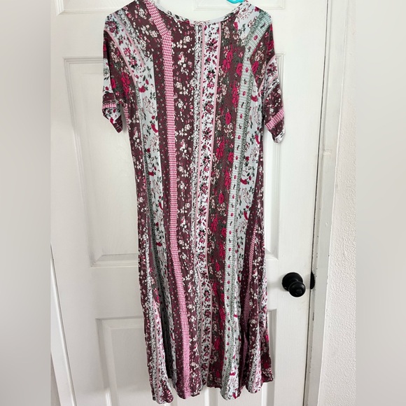 Drawstring Midi Nursing Dress - quilted floral - Picture 3 of 5